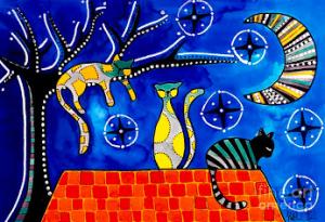 Featured 4 times Night Shift - Cat Art by Dora Hathazi Mendes